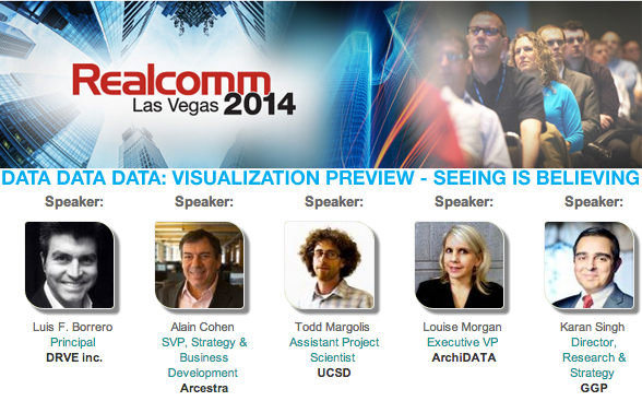 Flyer for the data visualization panel at Realcomm 2014