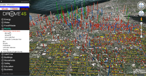 screenshot of DriveDecisions showing zoning for Seattle and parts of the surrounding area